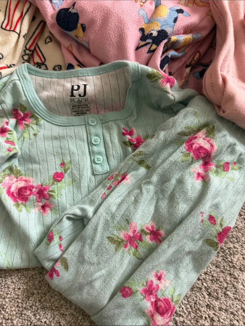 Toddler 3T Girls Mixed Character Pajama Set Bundle
